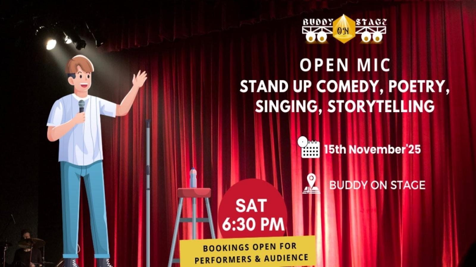 Open Mic for Comedy, Poetry, Storytelling, Singing