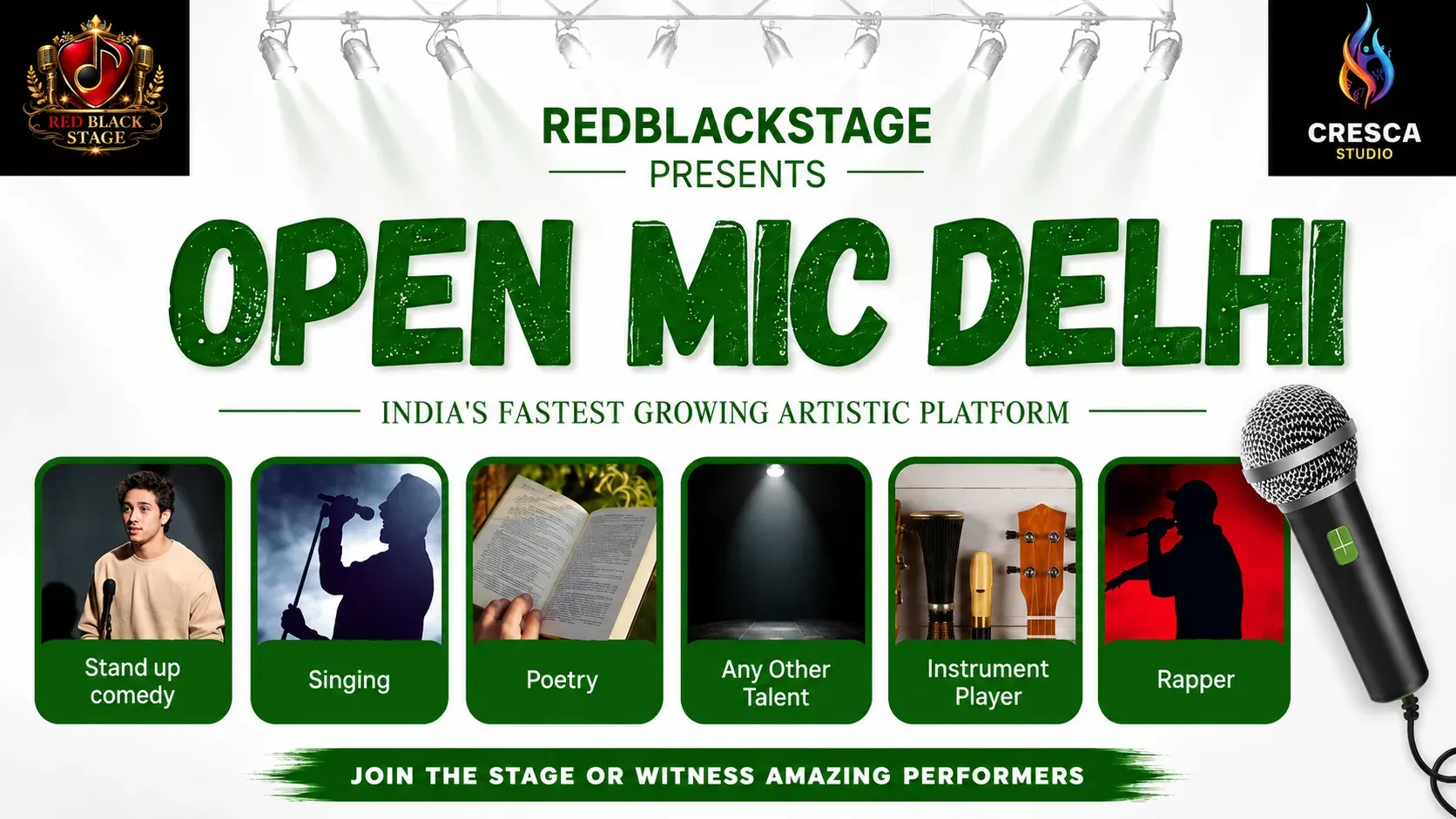 REDBLACKSTAGE PRESENTS – OPEN MIC DELHI